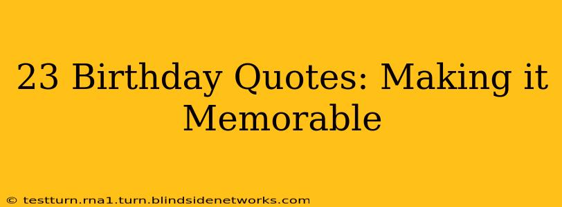 23 Birthday Quotes: Making it Memorable