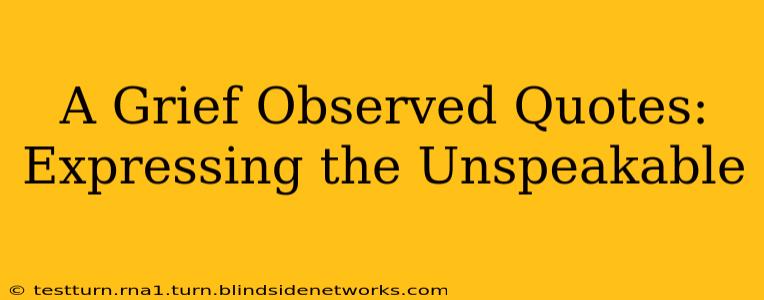 A Grief Observed Quotes:  Expressing the Unspeakable