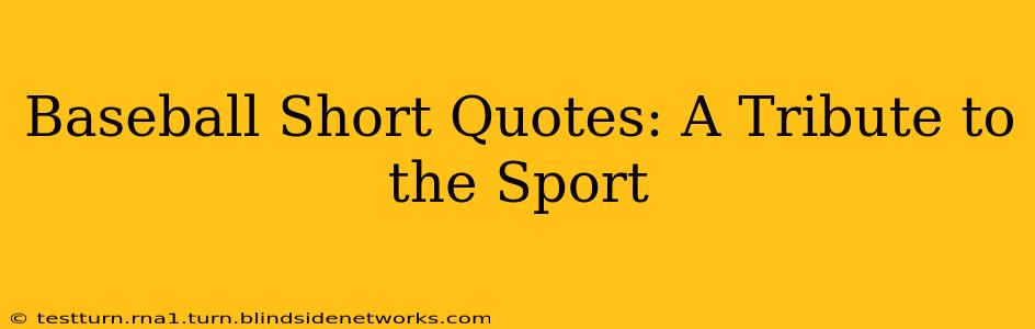 Baseball Short Quotes: A Tribute to the Sport