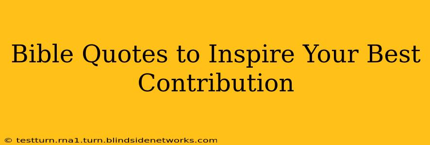 Bible Quotes to Inspire Your Best Contribution