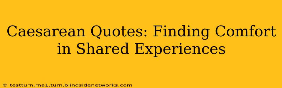 Caesarean Quotes: Finding Comfort in Shared Experiences