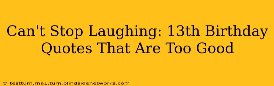 Can't Stop Laughing: 13th Birthday Quotes That Are Too Good