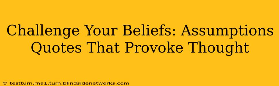 Challenge Your Beliefs: Assumptions Quotes That Provoke Thought