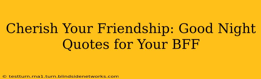 Cherish Your Friendship: Good Night Quotes for Your BFF