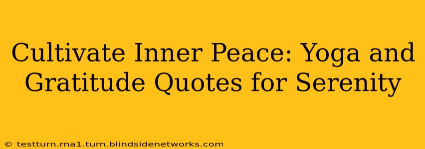 Cultivate Inner Peace: Yoga and Gratitude Quotes for Serenity