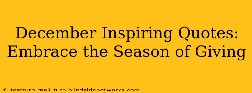 December Inspiring Quotes: Embrace the Season of Giving