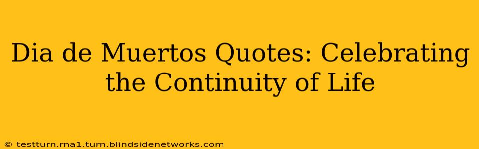 Dia de Muertos Quotes: Celebrating the Continuity of Life