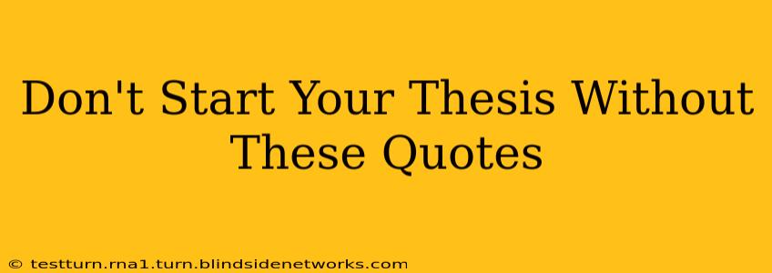 Don't Start Your Thesis Without These Quotes