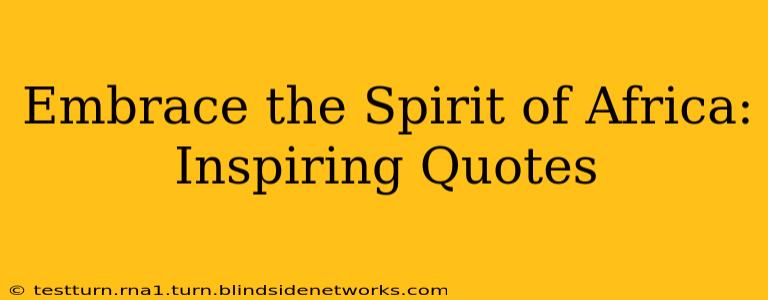 Embrace the Spirit of Africa: Inspiring Quotes
