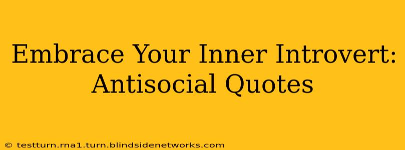 Embrace Your Inner Introvert: Antisocial Quotes
