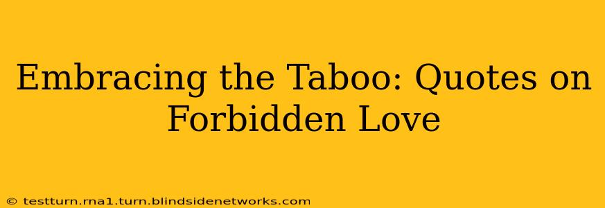 Embracing the Taboo: Quotes on Forbidden Love