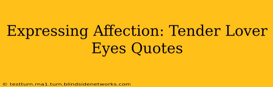 Expressing Affection: Tender Lover Eyes Quotes