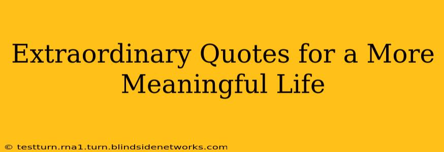 Extraordinary Quotes for a More Meaningful Life