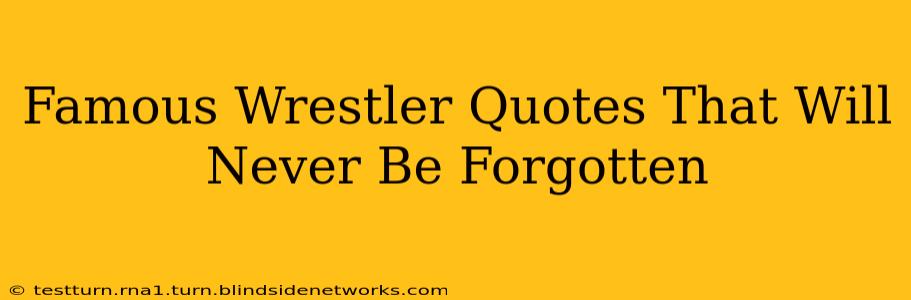 Famous Wrestler Quotes That Will Never Be Forgotten