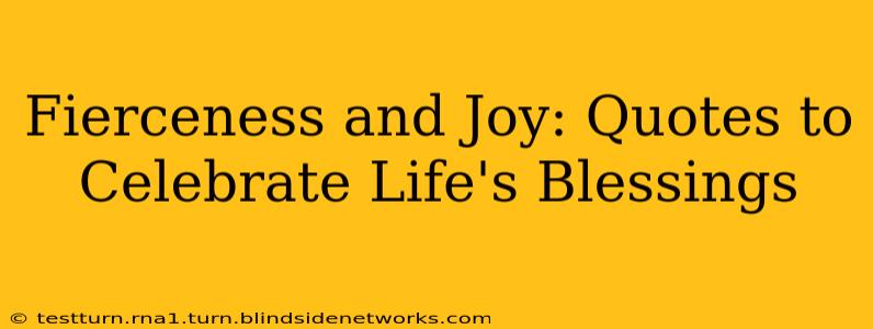 Fierceness and Joy: Quotes to Celebrate Life's Blessings