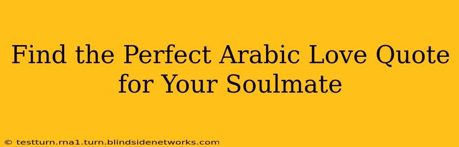 Find the Perfect Arabic Love Quote for Your Soulmate