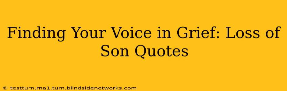 Finding Your Voice in Grief: Loss of Son Quotes