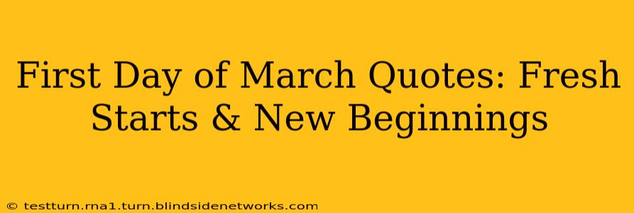 First Day of March Quotes: Fresh Starts & New Beginnings