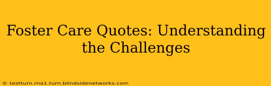 Foster Care Quotes: Understanding the Challenges