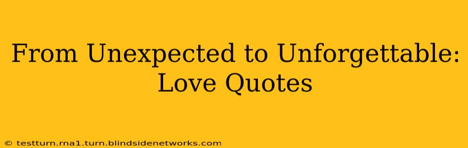 From Unexpected to Unforgettable: Love Quotes