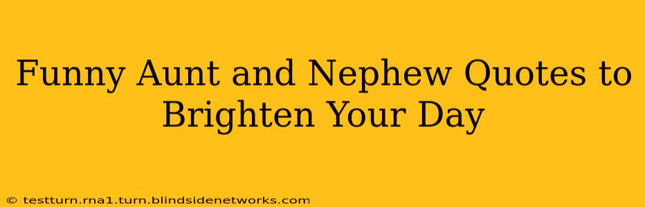 Funny Aunt and Nephew Quotes to Brighten Your Day