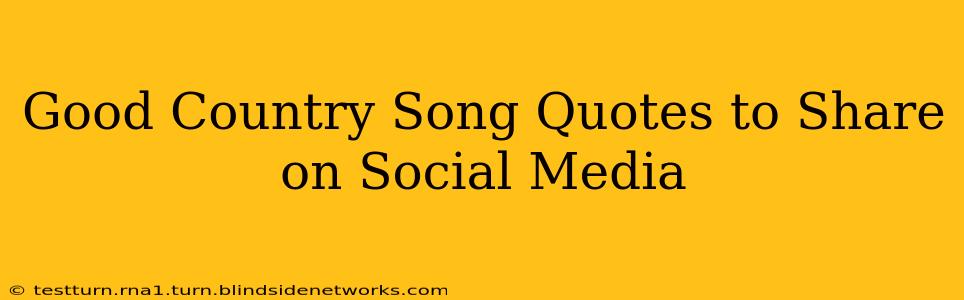 Good Country Song Quotes to Share on Social Media