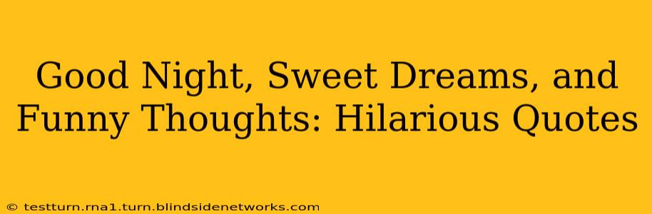 Good Night, Sweet Dreams, and Funny Thoughts: Hilarious Quotes
