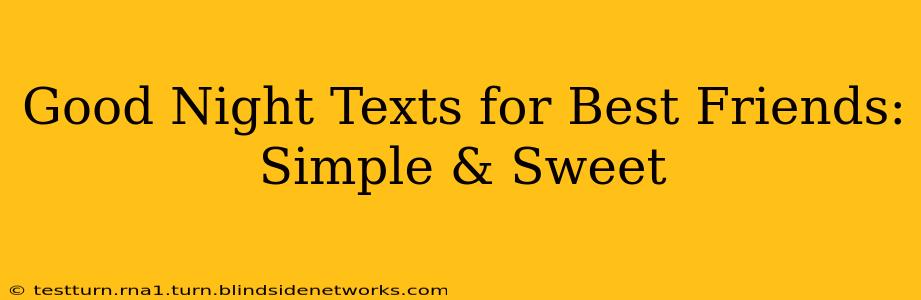 Good Night Texts for Best Friends: Simple & Sweet