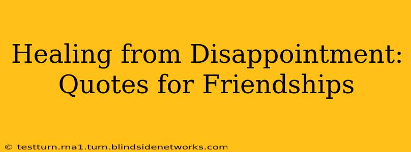 Healing from Disappointment: Quotes for Friendships