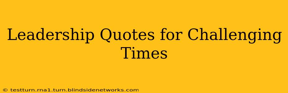Leadership Quotes for Challenging Times