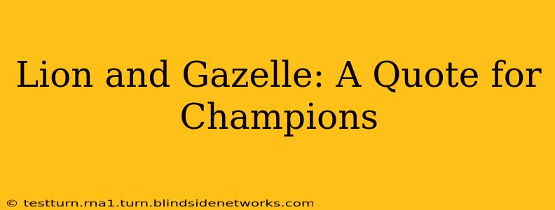 Lion and Gazelle: A Quote for Champions