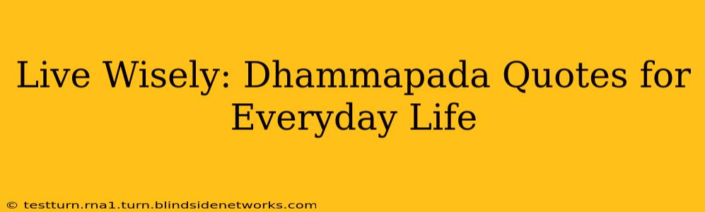 Live Wisely: Dhammapada Quotes for Everyday Life