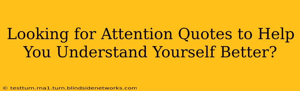Looking for Attention Quotes to Help You Understand Yourself Better?
