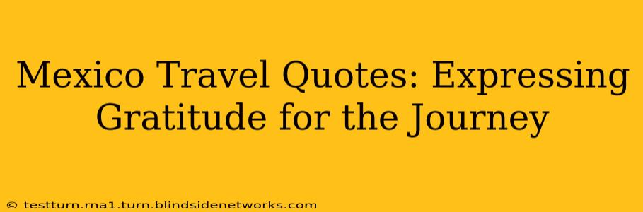 Mexico Travel Quotes: Expressing Gratitude for the Journey