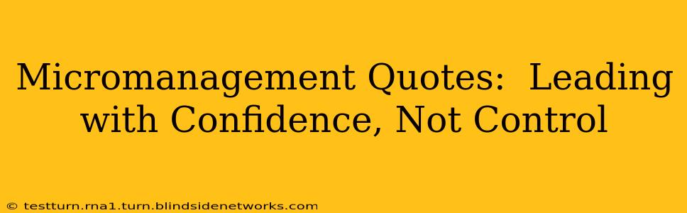 Micromanagement Quotes:  Leading with Confidence, Not Control