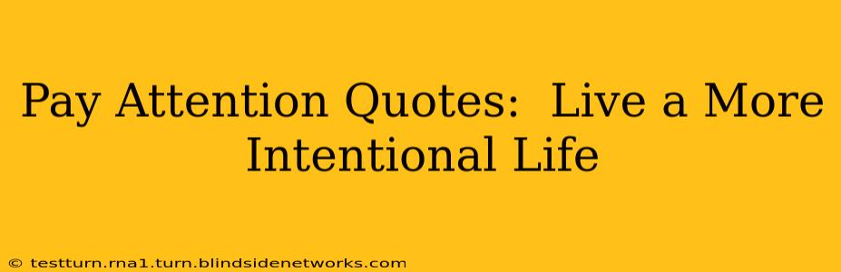 Pay Attention Quotes:  Live a More Intentional Life