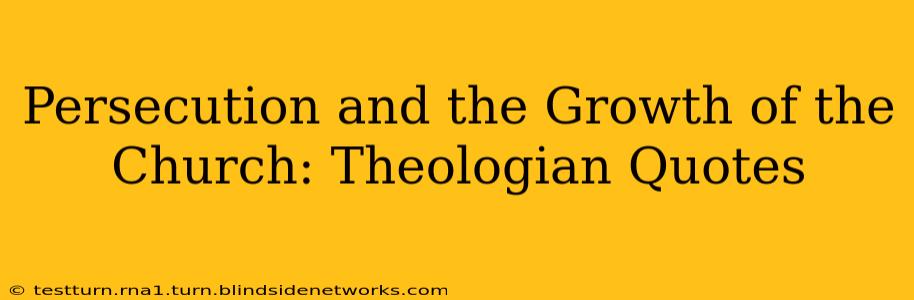 Persecution and the Growth of the Church: Theologian Quotes