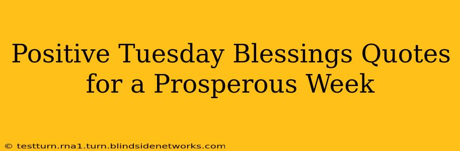 Positive Tuesday Blessings Quotes for a Prosperous Week