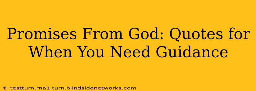 Promises From God: Quotes for When You Need Guidance