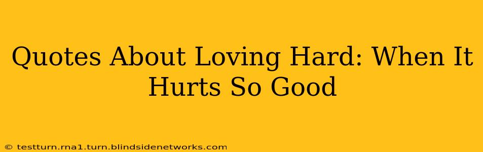 Quotes About Loving Hard: When It Hurts So Good