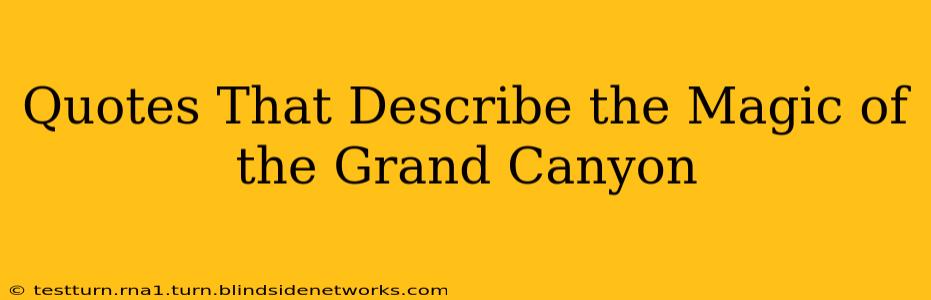 Quotes That Describe the Magic of the Grand Canyon
