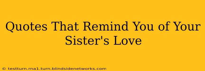 Quotes That Remind You of Your Sister's Love