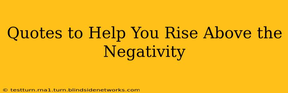 Quotes to Help You Rise Above the Negativity