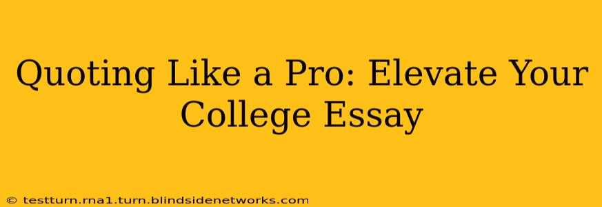 Quoting Like a Pro: Elevate Your College Essay