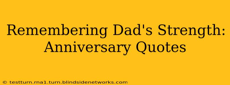 Remembering Dad's Strength: Anniversary Quotes