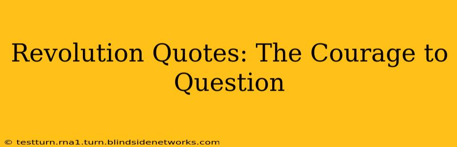 Revolution Quotes: The Courage to Question