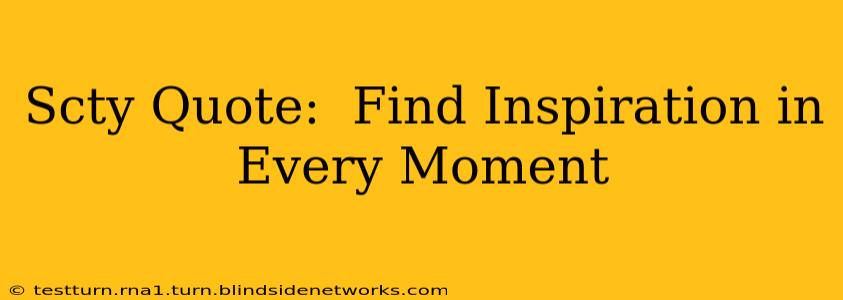 Scty Quote:  Find Inspiration in Every Moment
