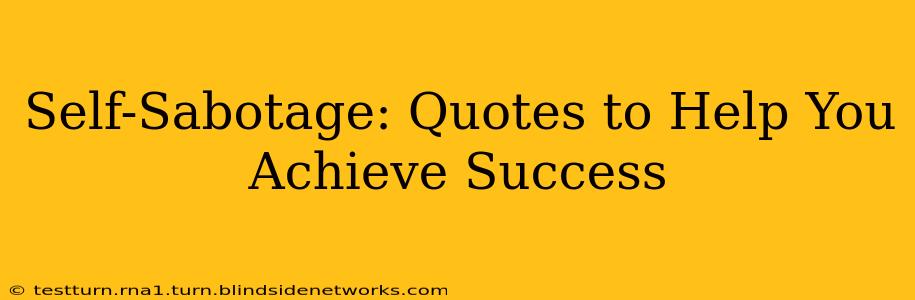 Self-Sabotage: Quotes to Help You Achieve Success