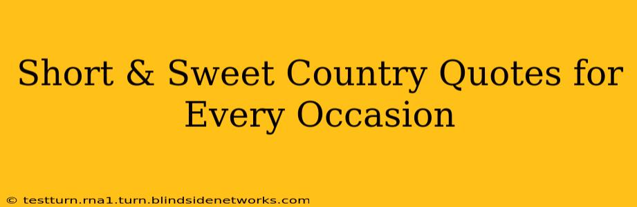 Short & Sweet Country Quotes for Every Occasion