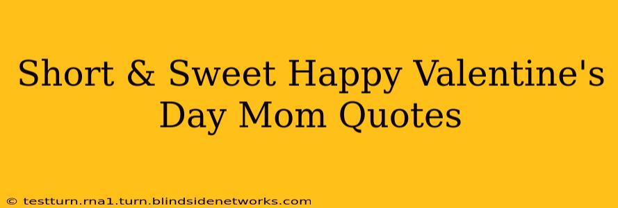 Short & Sweet Happy Valentine's Day Mom Quotes